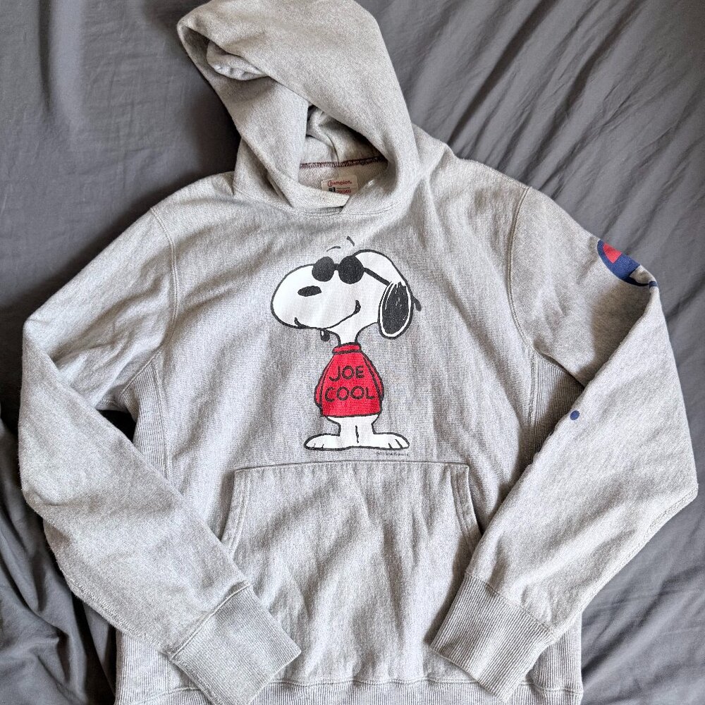 Todd Snyder X Champion Peanuts Snoopy Hoodie Sweatshirt Medium Gray Joe Cool